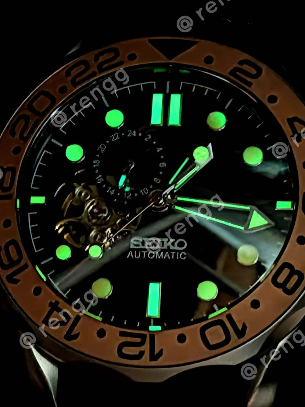 41mm Titanium Seiko Master Men's Automatic Diver Mod Watch Open Heart Sapphire